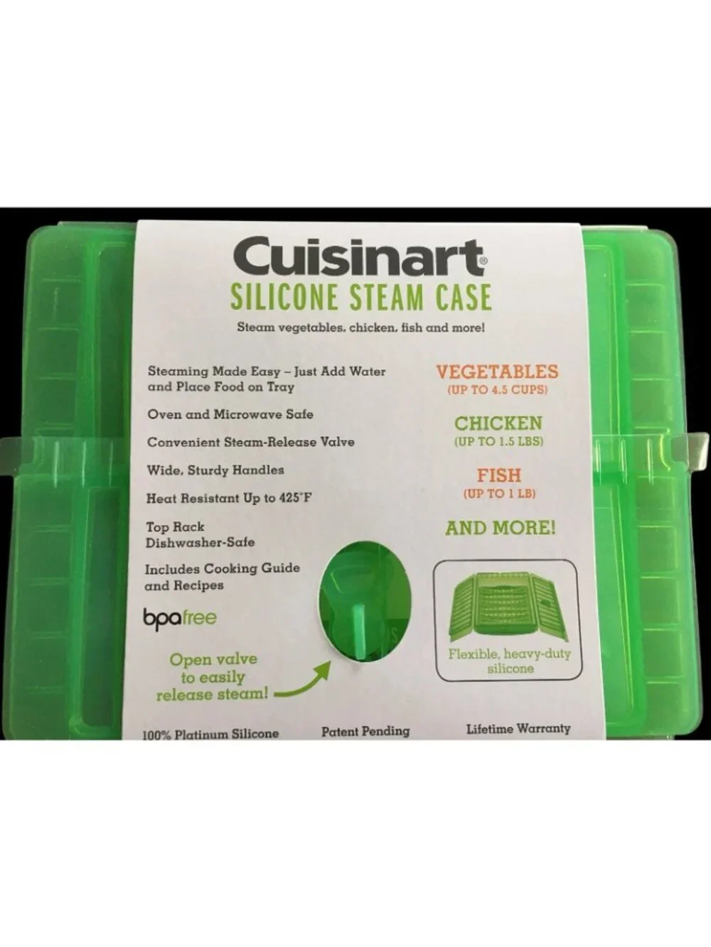 Cuisinart Silicone Steam Case Vegetable Food Steaming Oven Or Microwave NEW